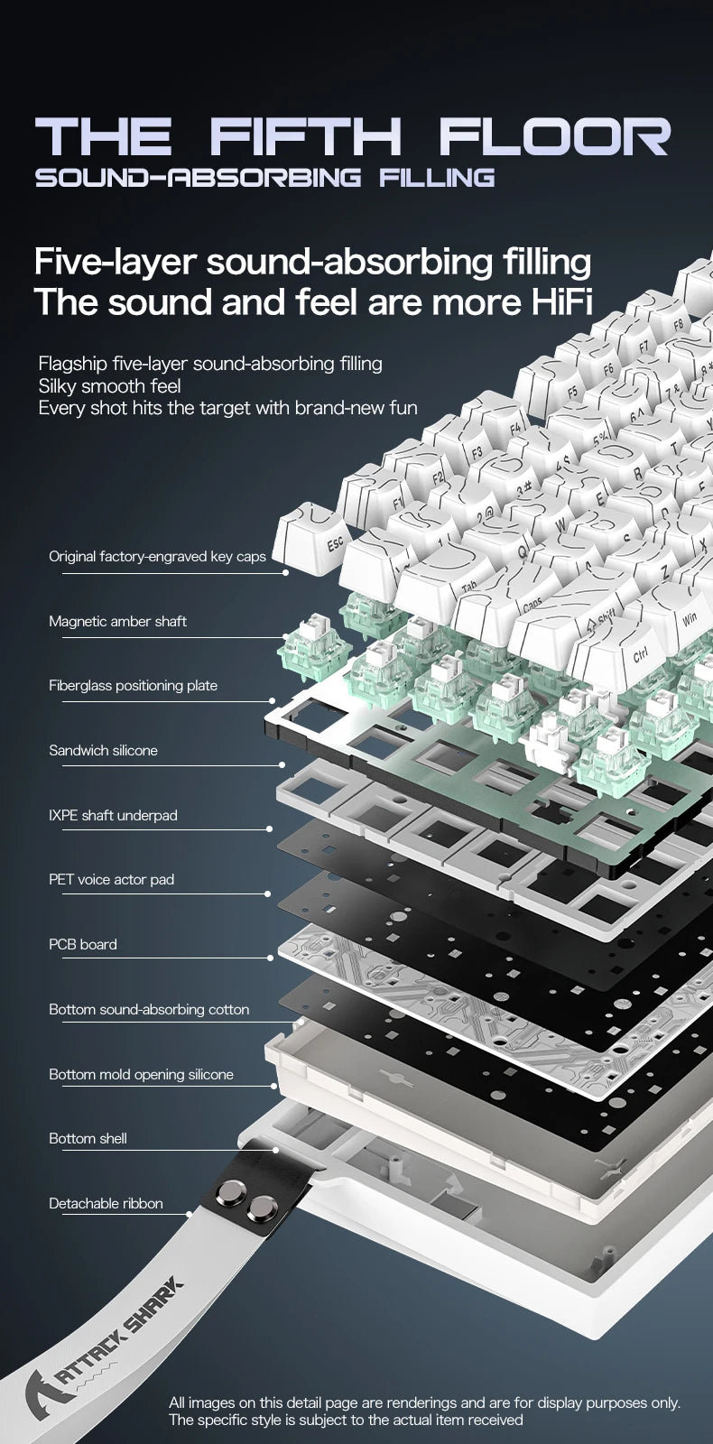 ATTACK SHARK R82 HE 75% Magnetic Keyboard 8000Hz Rapid Trigger 0.005mm RT 0.08ms Latency RGB Wired Gaming Keyboard