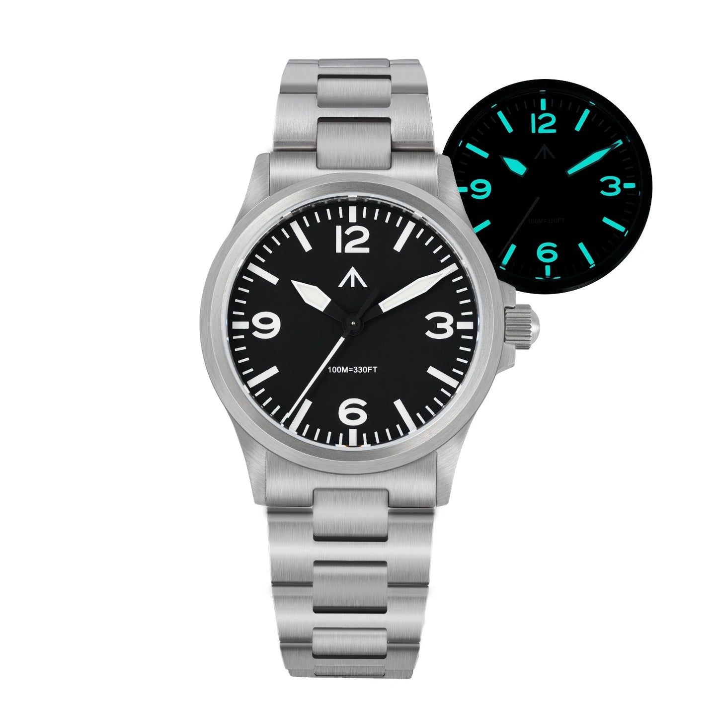 MILITADO ML18 36mm  Watch VH31 Sweep second Quartz Movement 316L Steel Sapphire BGW9 Lume 100M Waterproof Men's Wristwatch