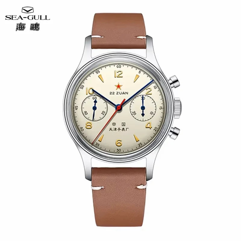 Seagull 1963 International Edition Orologio Meccanico da Uomo da Pilota ST1901 Cronografo Retrò da Polso Aviazione Air Force Nuovo