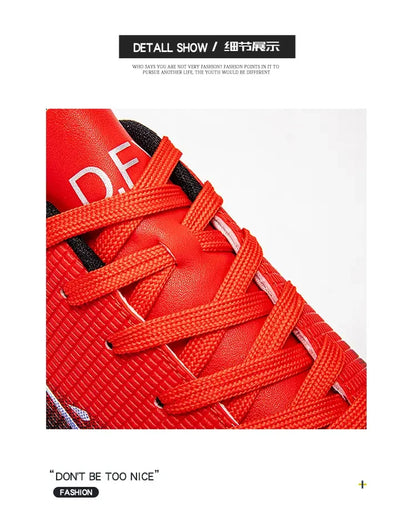 High Top Waterproof Football Boots Men Anti Slip Durable Spikes Design Breathable Lining Outdoor Grass Court Professional Soccer