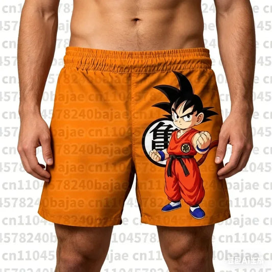 Dragon Ball Print Children's Shorts Kids Shorts for Ages 3-14 Boys' Beach Shorts Summer Quick-drying Cartoon Swim Trunks
