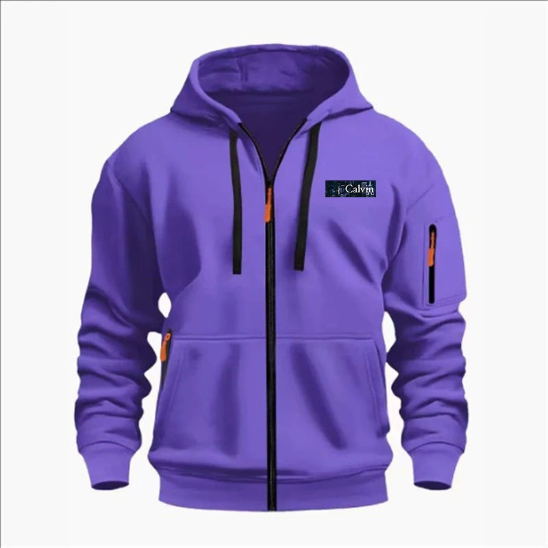 Men's Sweatshirts with Zipper Pockets Thin Solid Color Half Tracksuit Casual Outdoor Hooded Tracksuit Long Sleeves Jacket Coats, Produit gaming premium Fraquane