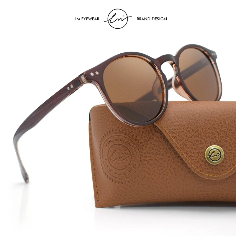 Ochelari de soare LM Retro rotunzi pentru femei și bărbați, ultralegeri, din TR90, polarizați, unisex, pentru șofat, ochelari de soare vintage, UV400, Gafas De Sol