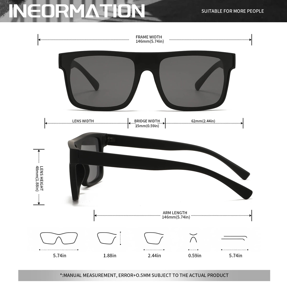 Ochelari de soare sport clasici, pătrați și la modă – brațe cu model, unisex, pentru ciclism, drumeții, călătorii – cadoul perfect