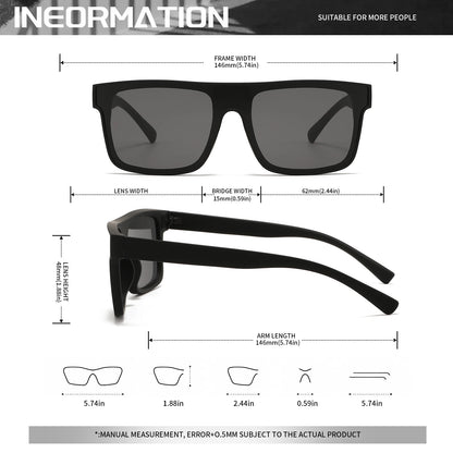 Ochelari de soare sport clasici, pătrați și la modă – brațe cu model, unisex, pentru ciclism, drumeții, călătorii – cadoul perfect