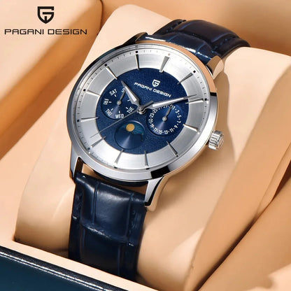 Pagani Design 40mm Multifunctional Men's Quartz Watch Japan Movt Moon Phase 100m Waterproof Sapphire Glass Wristwatches For Man