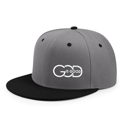 Unisex adjustable baseball cap street flat brim hat printed GOD IS GOOD casual headwear men and women fashion breathable outdoor