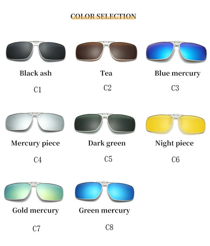 Ochelari de soare REXXAR pentru bărbați, cu clemă metalică, ochelari polarizați UV400, ochelari de soare pătrați pentru femei, cu vedere nocturnă, pentru șofat
