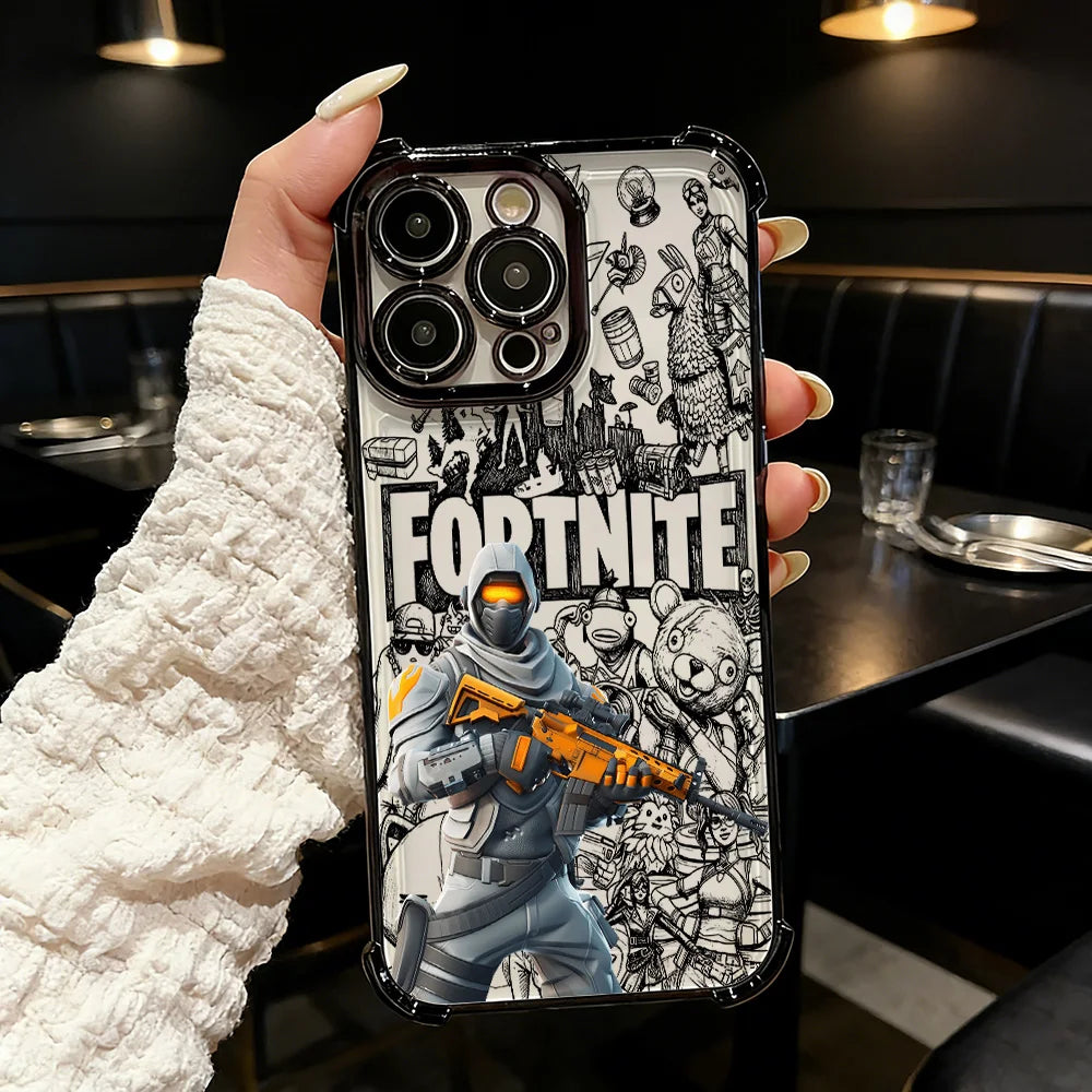 Популярен геймърски калъф за телефон FortniteS Plating за Samsung A37 A57 A07 A36 A16 A35 A55 A25 A26 A05s A15 A54 A34 A24 A14 A05 A04 4G 5G