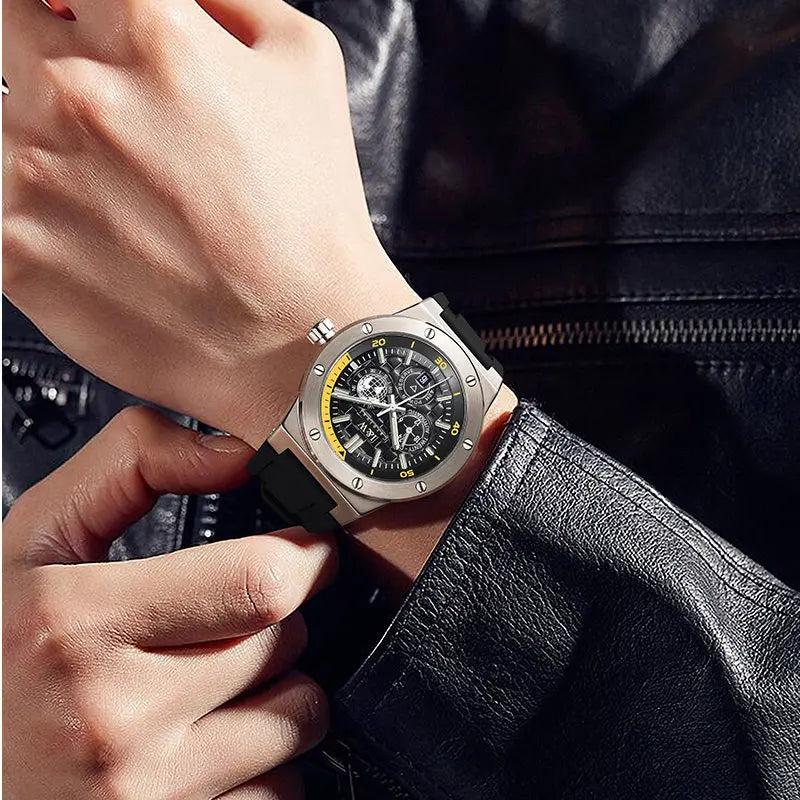 Carnival Brand IW High-End Series Luxury Imported Movement Mechanical Watch Men Sport Rubber Strap 50m Waterproof Fashion Watch
