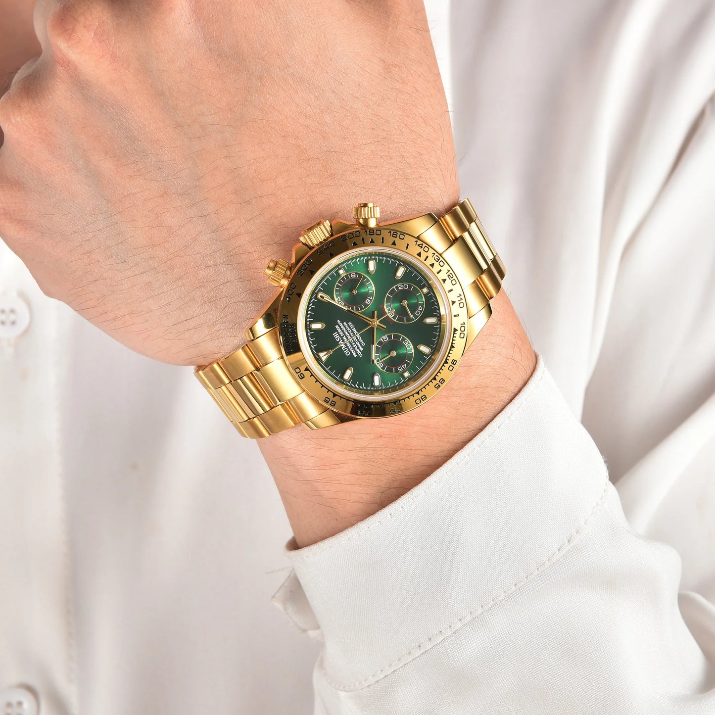 Luxury VK63 Watches gold 39mm quartz Chronograph Business Watch Men's VK63 Sport Sapphire Glass Gem dial Ceramic bezel inser