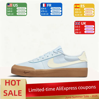 Nike Court Shot: Bequeme, vielseitige Low-Top-Sneaker für Herren mit dünner Sohle, rutschfest und strapazierfähig, blau IB2316-400