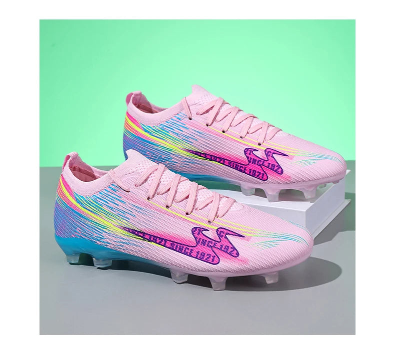 Chaussures de football pour adolescents, adultes, hommes et femmes, crampons universels TF FG tout terrain, chaussures de football avec clous de sol