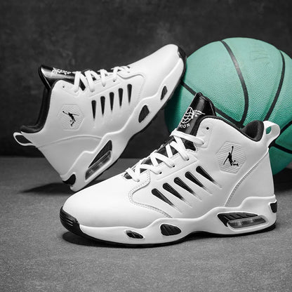 Men's High-Top Basketball Shoes with Breathable Mesh Design for Maximum Comfort, Outdoor Shock-Absorbing Running Shoes, High-Rebound Cushioning Technology for Smoother and More Comfortable Running, Enhanced Support, Stylish