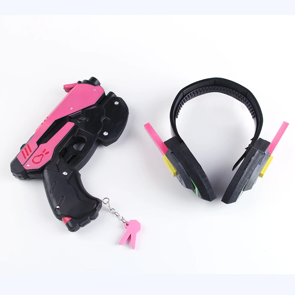 Jogo Overwatch D.Va Auricular Arma Hana Song DVA Pistola Arma Adereços de Cosplay Brinquedo para Festa de Natal e Halloween Acessórios de Cosplay