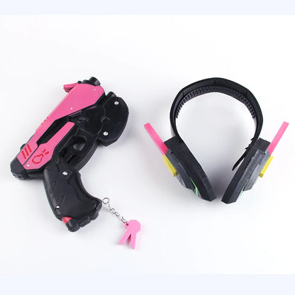 Jogo Overwatch D.Va Auricular Arma Hana Song DVA Pistola Arma Adereços de Cosplay Brinquedo para Festa de Natal e Halloween Acessórios de Cosplay