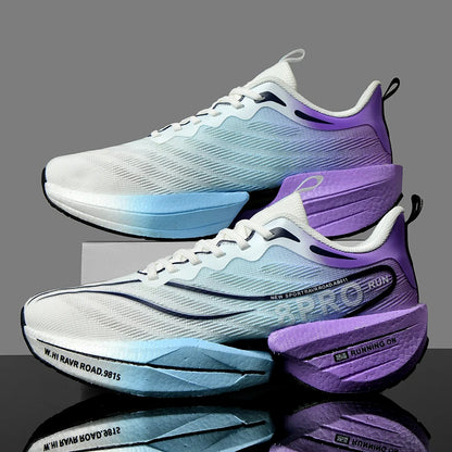 New Men's Carbon Plate Sneakers, Outdoor Soft Sole Mesh Sports Shoes, Running Shoes, Lightweight, Anti-Slip, Casual Couple Tennis Shoes