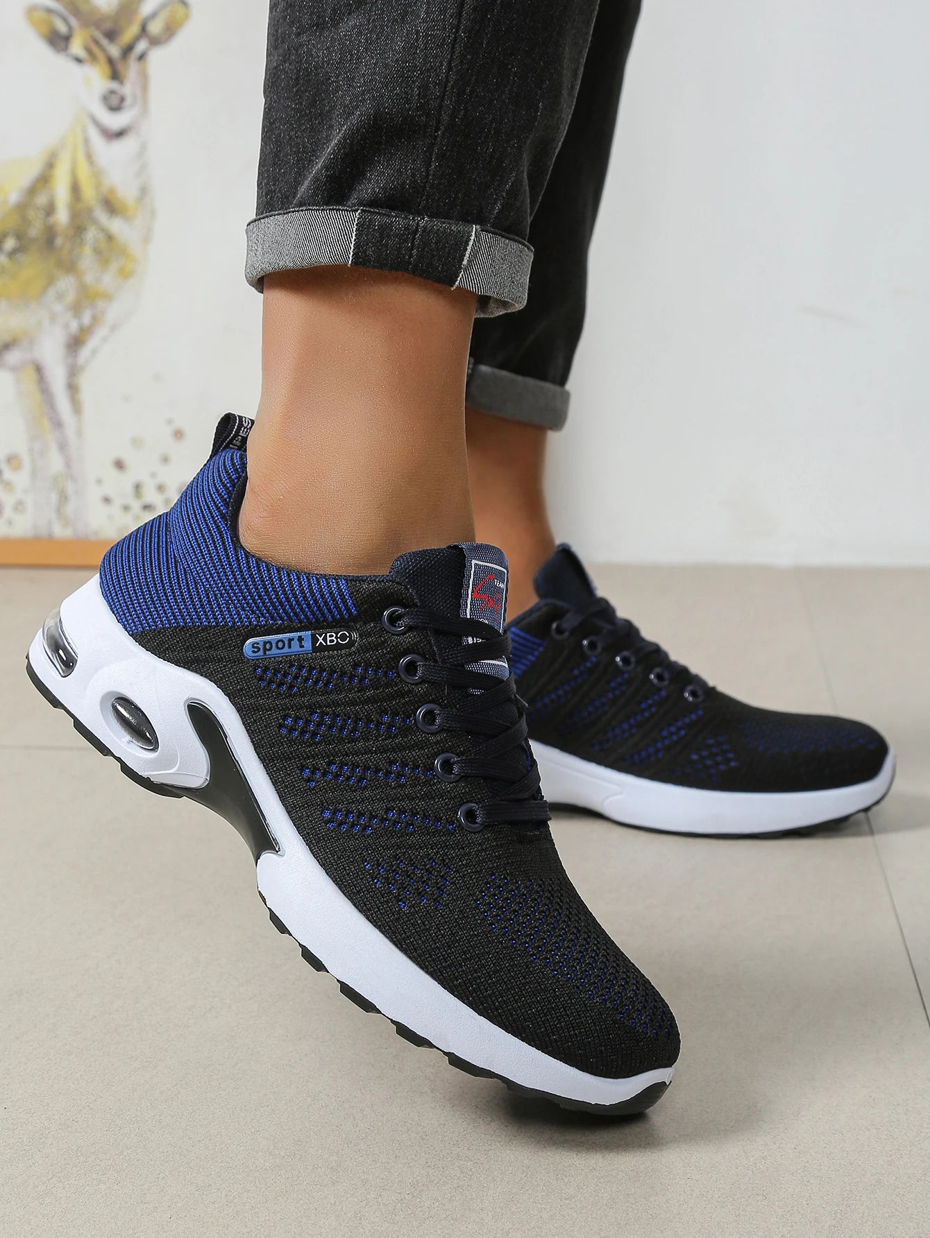 Men’s Casual Sports Shoes, Breathable Mesh Lace-Up Versatile Sports Shoes
