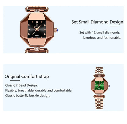 POEDAGAR Luxury Brand Women Watch Stainless Stain Waterproof Quartz Watches For Woman Fashion Simple Rose Gold Ladies Watch Gift