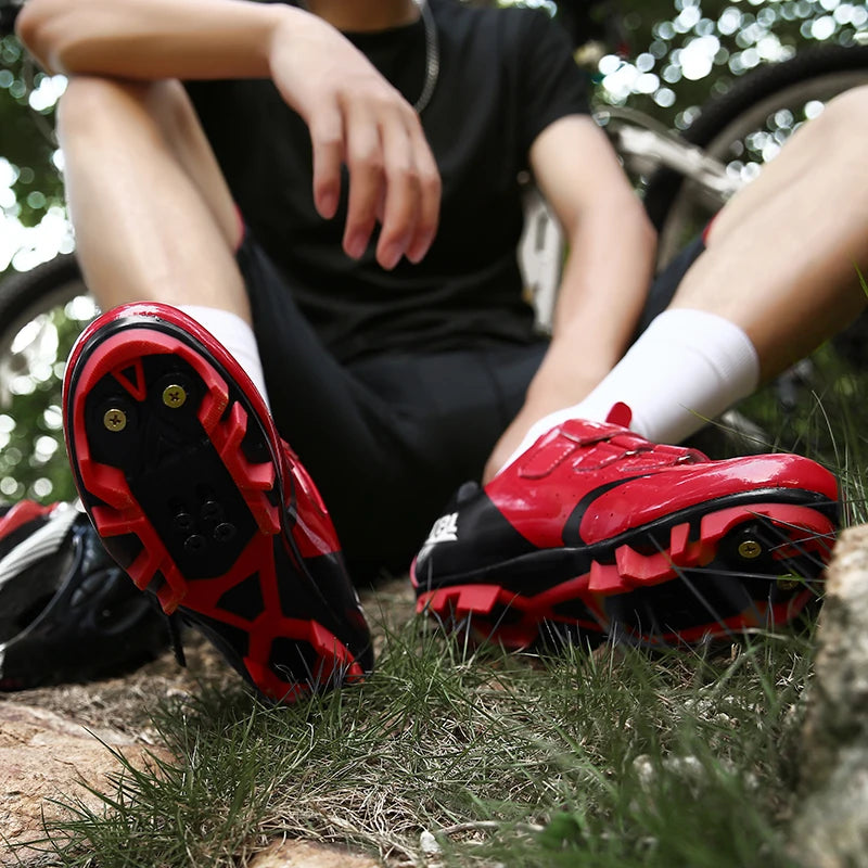 Professional Racing Road Bike Cycling Shoes for Men, Outdoor Non-Slip MTB Bicycle Sneakers, Breathable Self-Locking Sports Cleat Shoes