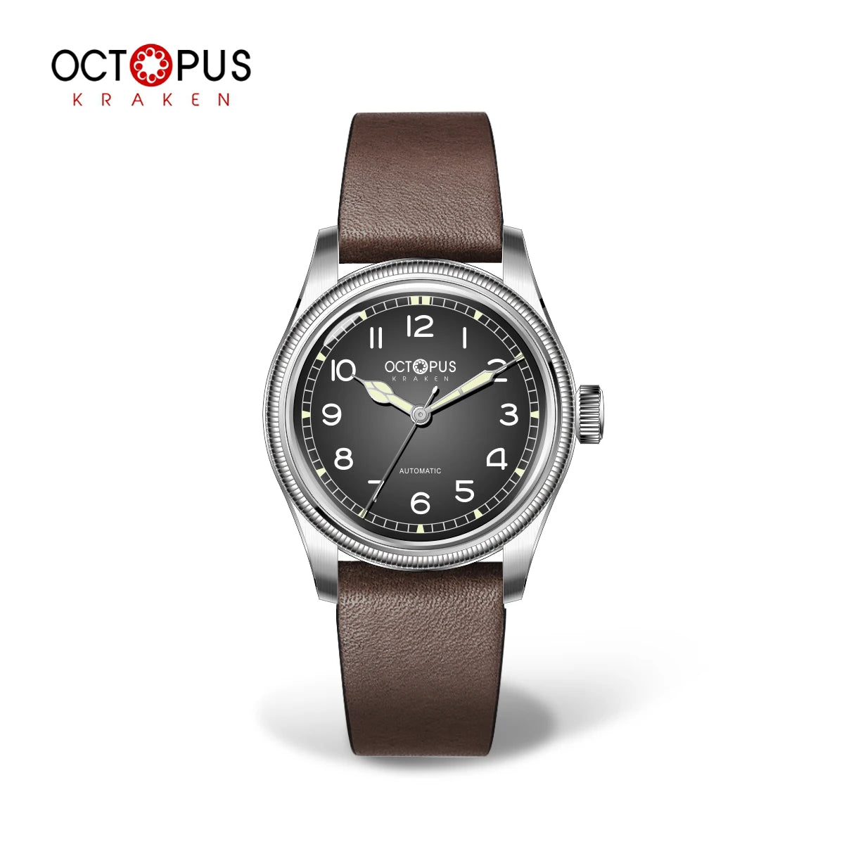 Octopus Kraken 38mm Pilot Watch Retro Stainless Steel PT5000 Movement Automatic Mechanical Wristwatch Luminous Dive Watch Man