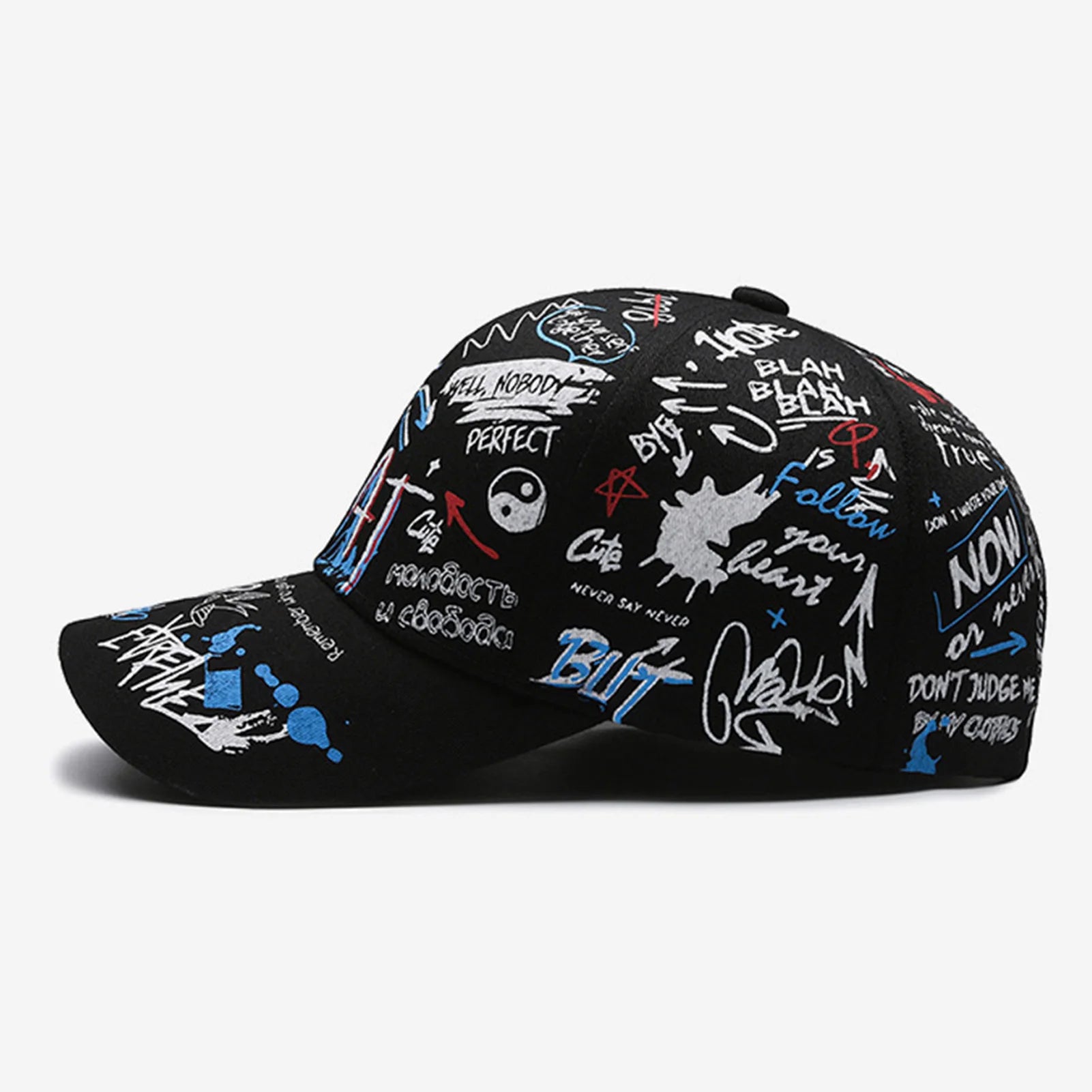 Graffiti Print Baseball Cap Adjustable Sun Protection Breathable Hat for Outdoor Activities Fishing Camping, Produit gaming premium Fraquane
