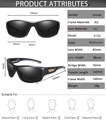 Ochelari de soare LOISRUBY cu lentile polarizate, camuflați, pentru ciclism, șofat, activități în aer liber, protecție Tacakle, sport, pescuit și alergare
