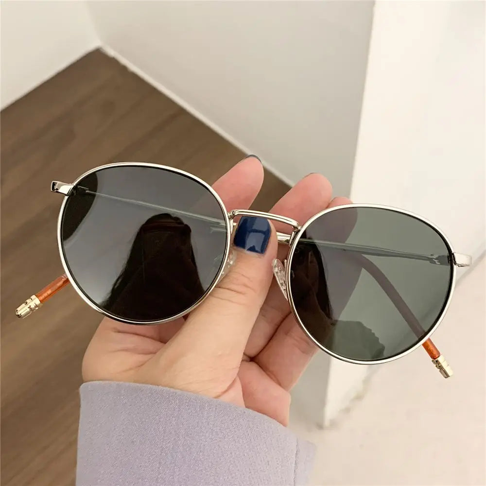 Ochelari de soare la modă pentru femei și bărbați, ochelari de soare rotunzi, ochelari pentru femei cu ramă metalică, ochelari de pescuit pentru bărbați, ochelari Hip Hop cu ramă metalică, ochelari de soare UV400