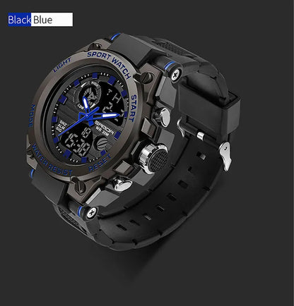 SANDA Top Luxury Watches Men Military Army Mens Watch Waterproof Sport Wristwatch Dual Display Watch Male Relogio Masculino