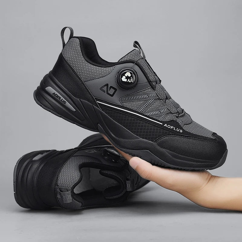 New Fashionable Hiking shoes, Comfortable and Breathable Men's Casual sports shoes, Outdoor walking shoes, black and Gray colors
