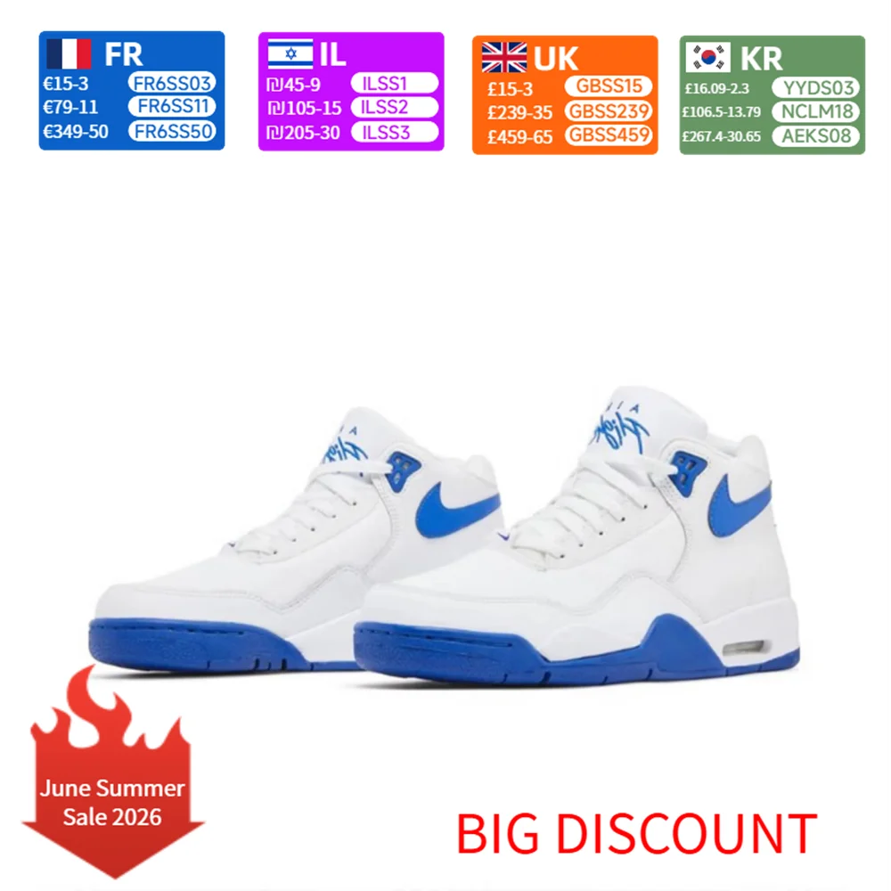 Nike Flight Legacy – Bequeme und vielseitige Retro-Basketballschuhe im Mid-Top-Stil für Herren, Weiß/Blau, BQ4212-103