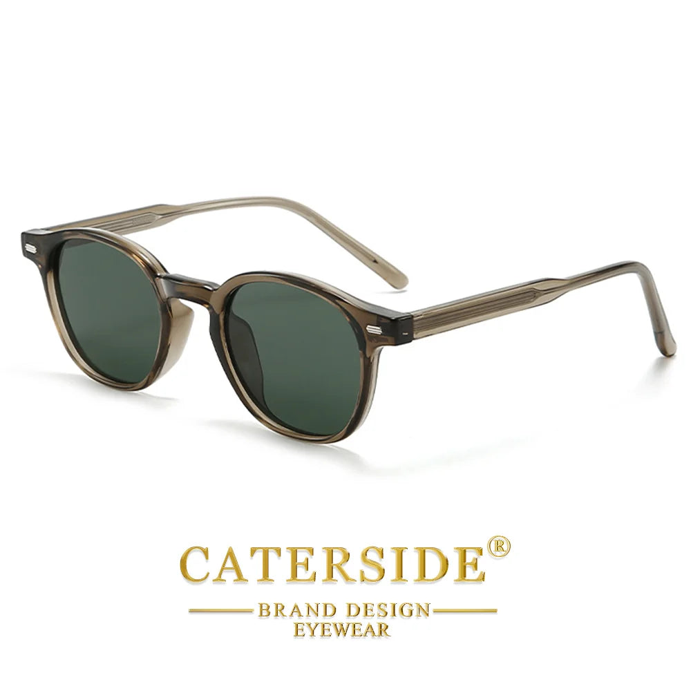 Ochelari de soare rotunzi polarizați Catside pentru bărbați, ramă TR, inserție centrală, brațe, set de ochelari de soare pentru femei, stil retro, pentru șofat, pescuit, punk, protecție UV400