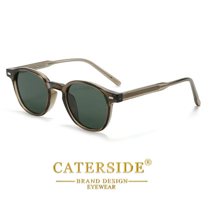 Ochelari de soare rotunzi polarizați Catside pentru bărbați, ramă TR, inserție centrală, brațe, set de ochelari de soare pentru femei, stil retro, pentru șofat, pescuit, punk, protecție UV400