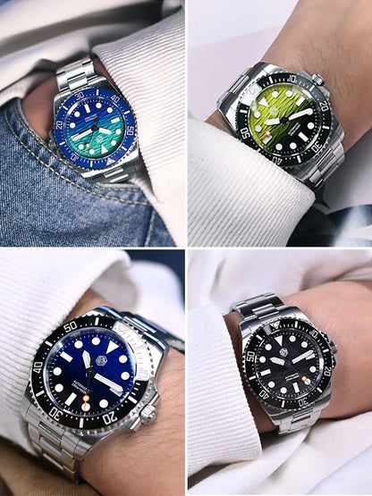 San Martin 2026 Men Diver Watch 38mm Wave Texture Dial Miyota 90S5 Automatic Mechanical Luxury Wristwatch Waterproof 200m SN0126