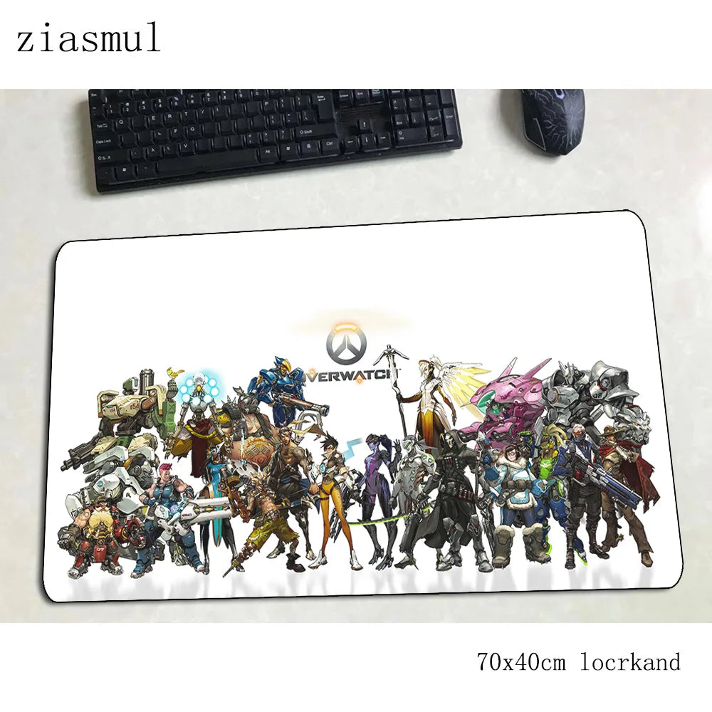 Tappetino per mouse Overwatch, elegante tappetino per computer 70x40cm, gaming mousepad grande XL, tappetino per mouse e tastiera per giochi PC e scrivania gamer