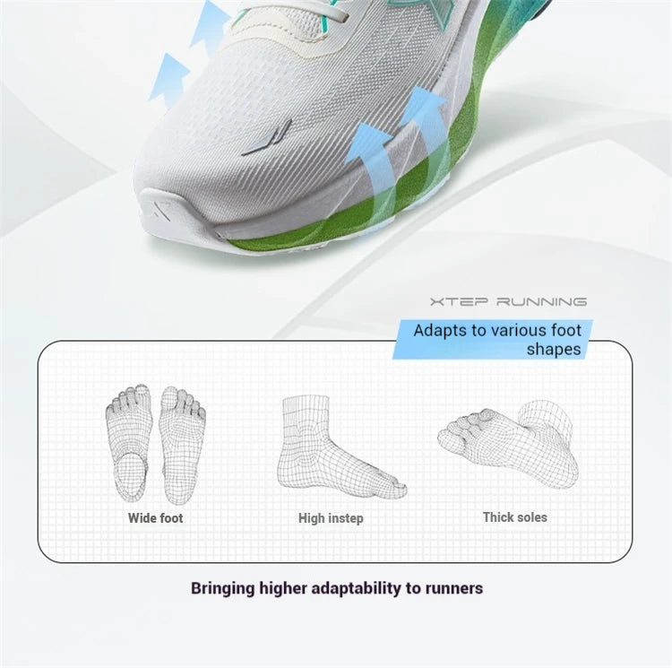 Xtep Lingbu 2.0 Running Shoes Male 2025 Spring ACE Support Feather Foam Sports Shoes  Stability Advanced Sneakers 875119110001