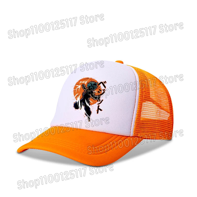 Dragons Ball Baseball Cap Anime Printed Caps Breathable Peaked Hat Cartoon Goku Summer Sports Snapback Mesh Sunhat Children Gift
