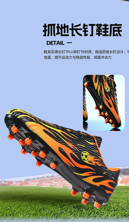 Men Professional Football Boots Cleats Boys Soccer Shoes Ankle Support Cleats Youth Outdoor Match Training Sneakers Non-slip
