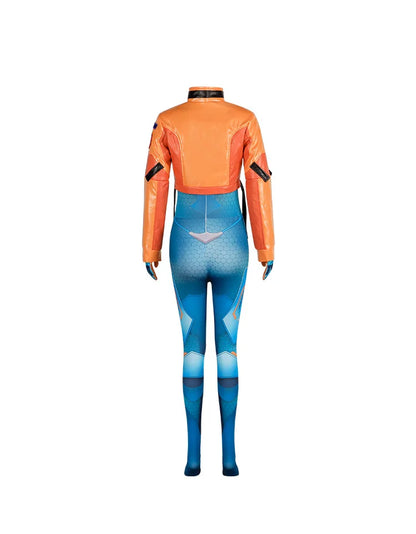 Costume cosplay Overwatch 2 Juno con parrucca, completo full set da eroina supporto, outfit per Halloween e Carnevale, Juno Teo Minh, donna e ragazza