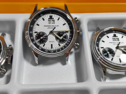 New PIERRE PAULIN Big Date Retro 70's Vintage Panda Style Chronograph Mechanical Men's Complicated 38MM Luxury Sapphire Wrist