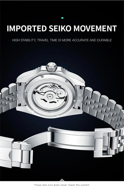 GUANQIN GMT Herrenuhren 2025 Neue Automatikuhr für Herren NH34 Mechanische Armbanduhr Saphirglas Edelstahlgehäuse Linkshänder