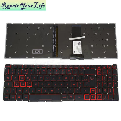Teclado retroiluminado PT-BR Brasil US RU para Acer Nitro 5 AN515-54 AN515-43 AN517-52 AN517-51 AN517-54 AN715-51 Espanha LA IT TR GR FR