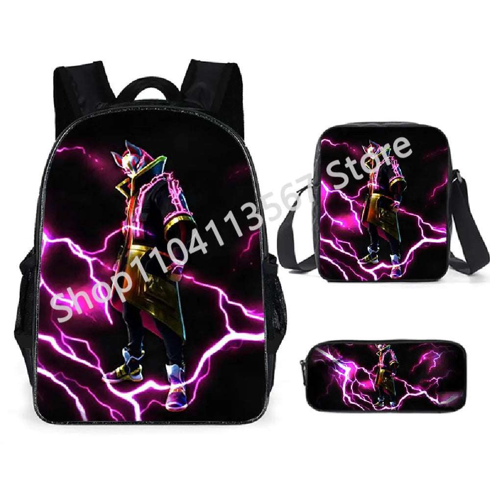 3Pcs/Sets Fortnite School Bags for Boys Girls Cartoon Battle Royale Game Book Bags Sets Games Backpacks School Gifts