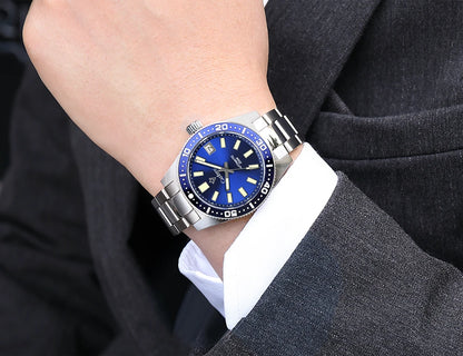 CADISEN New 38mm Diver Mens Watch Japan 8215 Automatic Mechanical Sapphire Glass Date Luminous 100M Waterproof Wrist watch Men