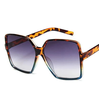Ochelari de soare oversize pentru femei, din plastic cu efect de gradient, de marcă, de designer, pentru femei, UV400