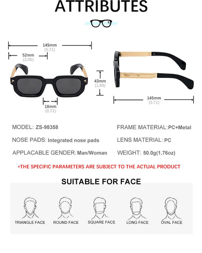 Ochelari de soare polarizați, pătrați, în stil punk, pentru bărbați, de marcă de lux, clasici, dreptunghiulari, cu protecție UV400, pentru șofat, la modă, pentru activități în aer liber