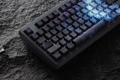 Keycap PBT trasparenti Cherry con incisione laterale e sfumatura Purple Galaxy, 135 tasti, compatibili con tastiere meccaniche 60/64/84/98/108