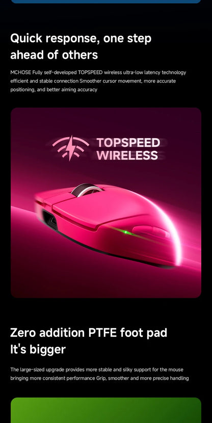 MCHOSE A7 V2 Ultra / Pro lätt trådlös gamingmus Dual 8000Hz PAW3950 TI 42000DPI för PC och e-sportspelare