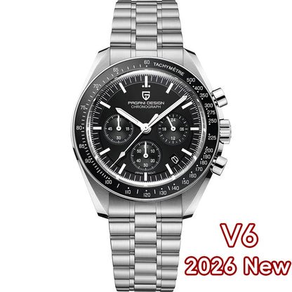 PAGANI DESIGN 2026 New Mens Watches Panda Moon Watch Luxury Quartz Watch For Men Automatic Date Sport Chronograph Wristwatch Men