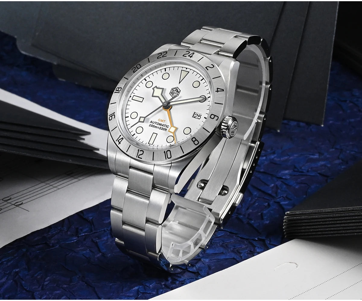 San Martin New 39mm NH34 BB GMT Automatic Mechanical Watch Sport Watch Sapphire Luminous Waterproof 100m for Men Watch SN0054